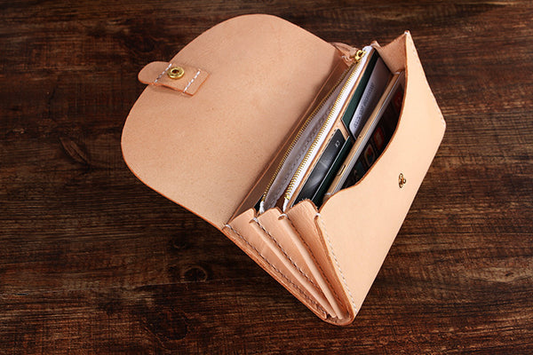 【切線派】牛革手作り手縫い収納オルガン長財布006001