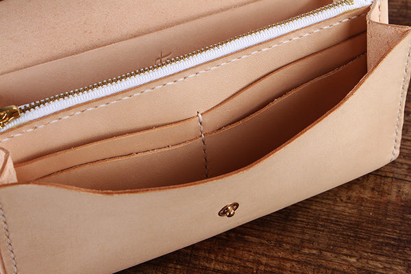 【切線派】牛革手作り手縫い収納オルガン長財布006001