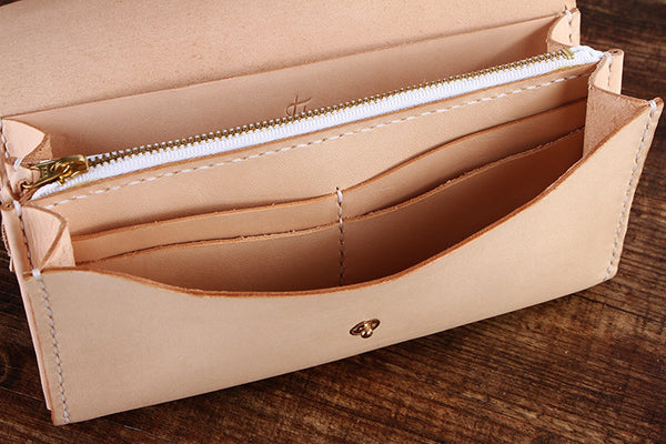 【切線派】牛革手作り手縫い収納オルガン長財布006001