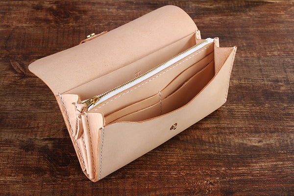 【切線派】牛革手作り手縫い収納オルガン長財布006001