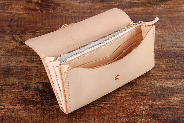 【切線派】牛革手作り手縫い収納オルガン長財布006001